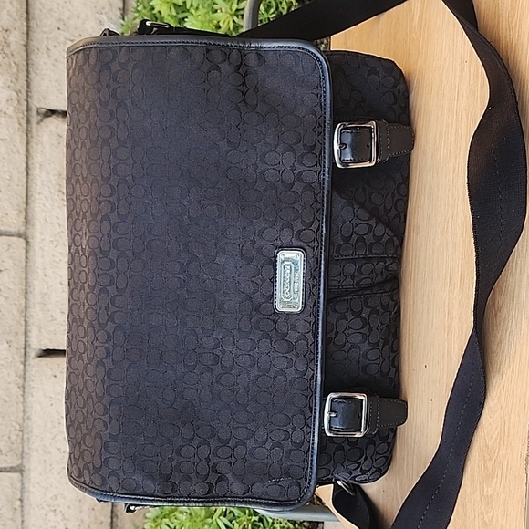 Coach Black Monogram Messenger Bag - Picture 1 of 16